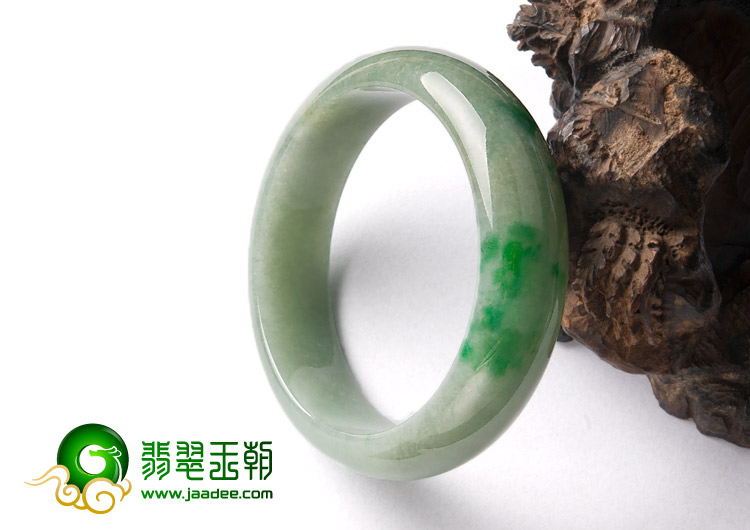 糯冰种飘翠缅甸翡翠A货手镯（58.8mm）