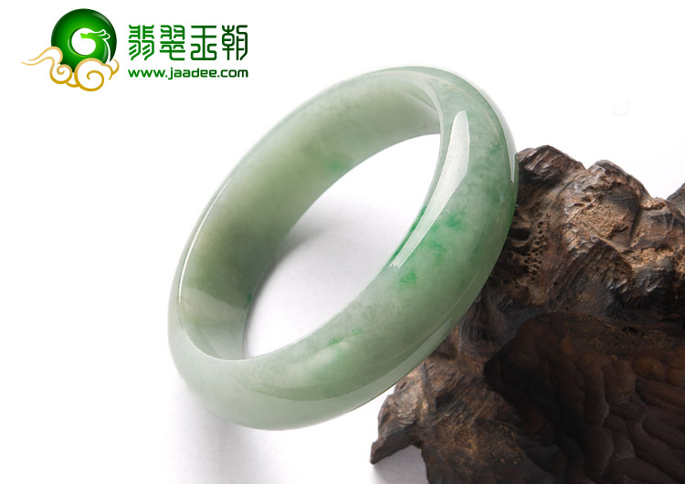 糯冰种飘翠缅甸翡翠A货手镯（59.5mm）