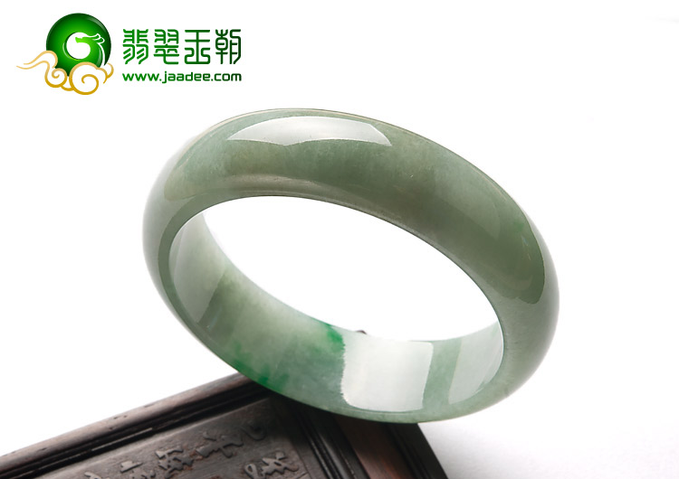 糯冰种飘翠缅甸翡翠A货手镯（59.5mm）