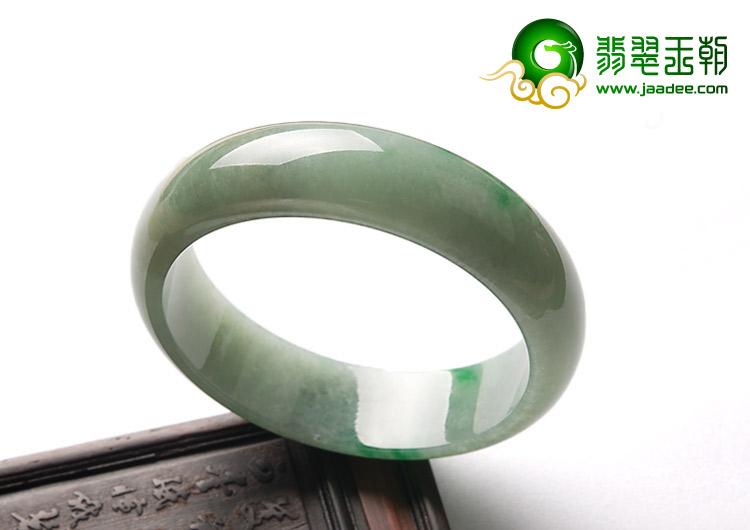 糯冰种飘翠缅甸翡翠A货手镯（59.5mm）