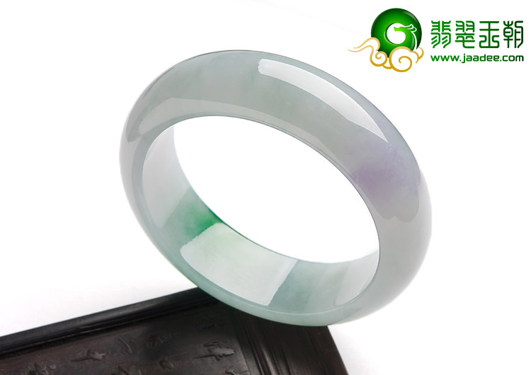 冰种春带彩缅甸翡翠A货手镯（61.1mm）