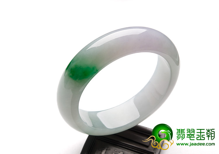冰种春带彩缅甸翡翠A货手镯（57.7mm）