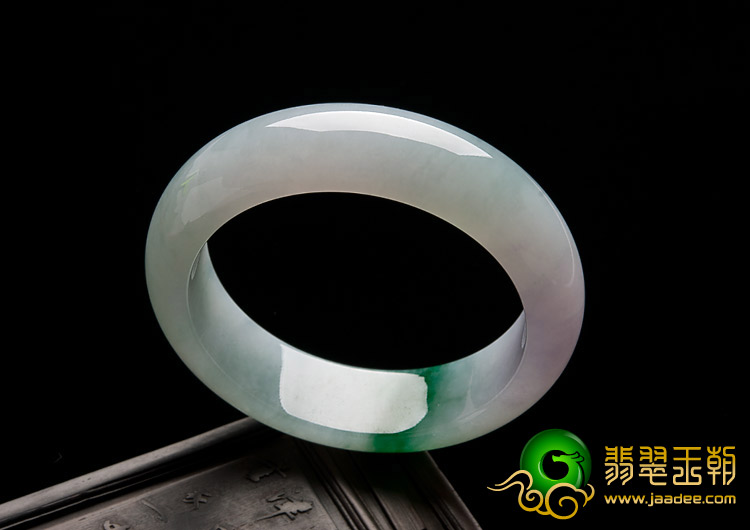 冰种春带彩缅甸翡翠A货手镯（57.7mm）
