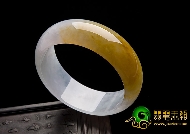 冰种黄翡缅甸翡翠A货手镯（60.4mm）