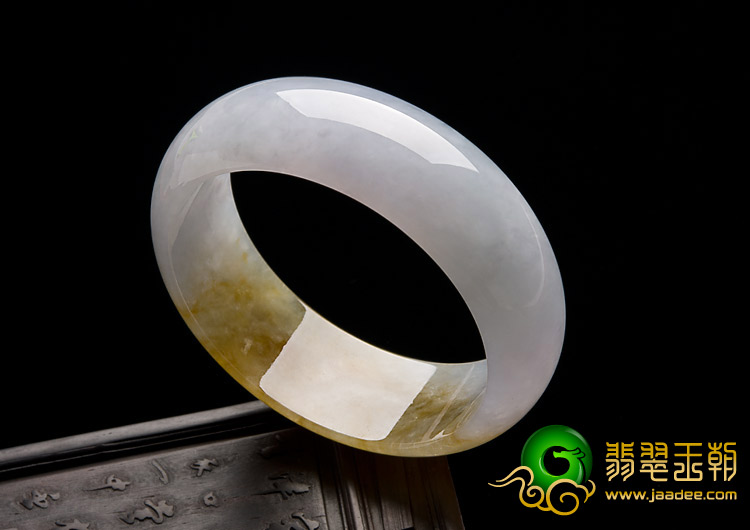 冰种黄翡缅甸翡翠A货手镯（60.4mm）