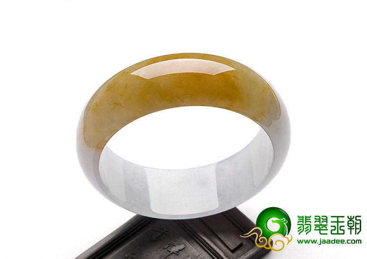 冰种黄翡缅甸翡翠A货手镯（60.4mm）