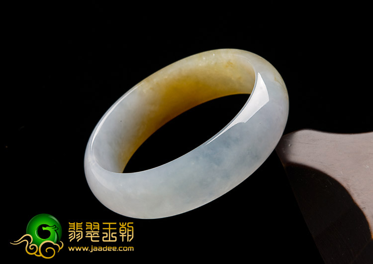 冰种黄翡缅甸翡翠A货贵妃镯（57.6-51.2mm）