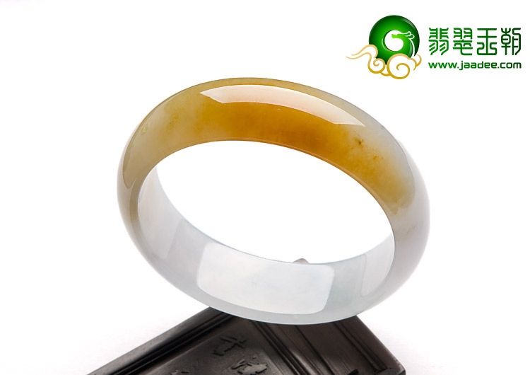 冰种黄翡缅甸翡翠A货贵妃镯（57.6-51.2mm）