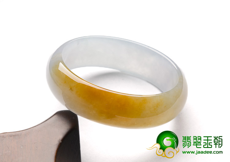 冰种黄翡缅甸翡翠A货贵妃镯（57.6-51.2mm）