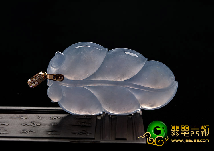 冰种紫罗兰缅甸翡翠A货叶子挂件