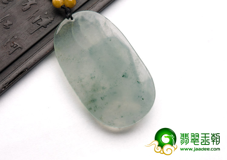 冰种飘花缅甸翡翠A货观音挂件