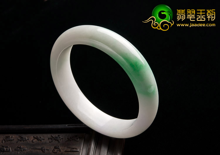 糯冰种飘翠缅甸翡翠A货手镯（53mm）