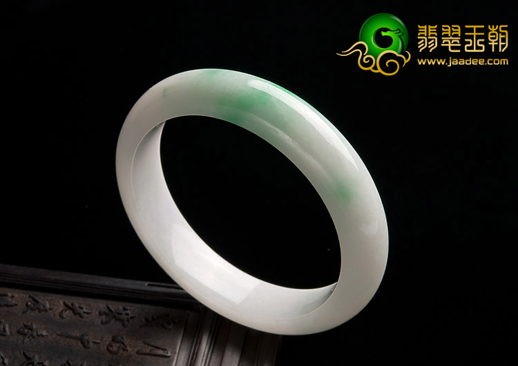 糯冰种飘翠缅甸翡翠A货手镯（53mm）