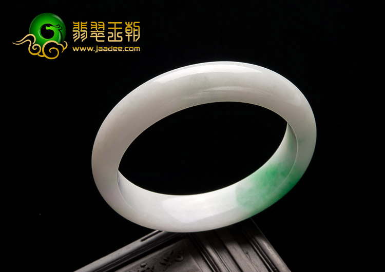 糯冰种飘翠缅甸翡翠A货手镯（53mm）