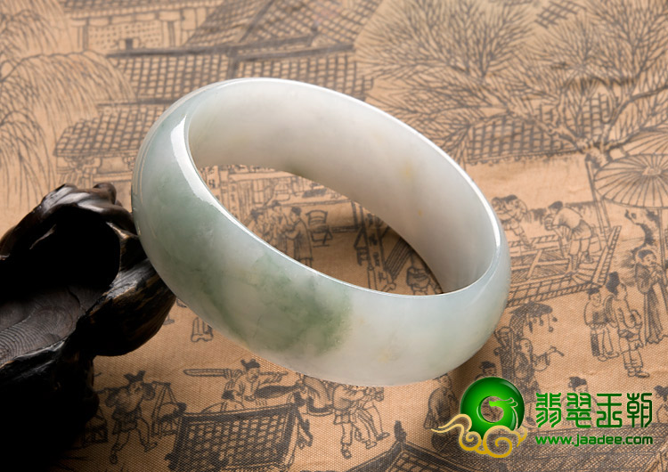 糯冰种飘花缅甸翡翠A货手镯（58mm）