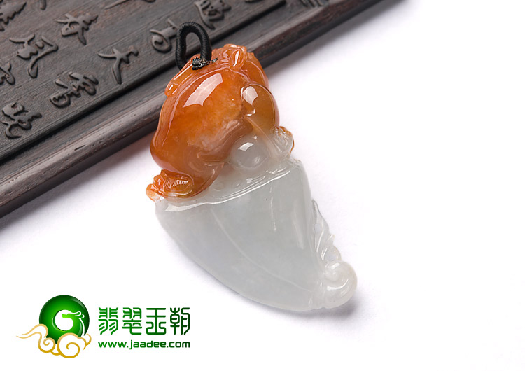 冰种红黄翡缅甸翡翠A货貔貅挂件