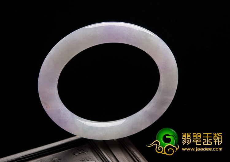 糯冰种春色缅甸翡翠A货圆条手镯（53.9mm）