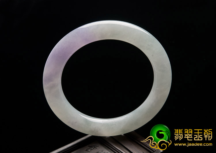 糯冰种春色缅甸翡翠A货圆条手镯（53.6mm）