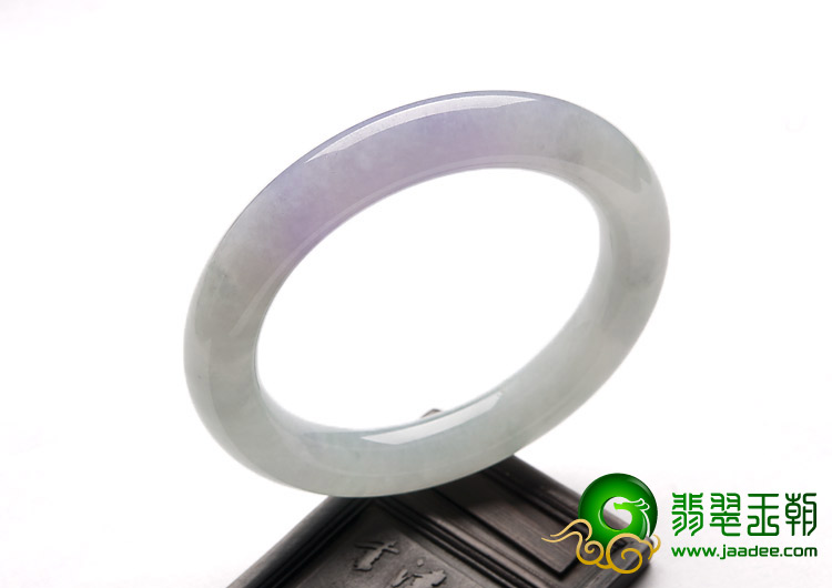 糯冰种春色缅甸翡翠A货圆条手镯（53.6mm）