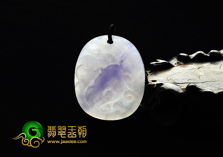 冰种紫罗兰缅甸翡翠A货吉祥鸟挂件
