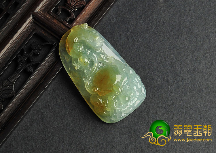 冰种黄翡缅甸翡翠A货望子成龙挂件