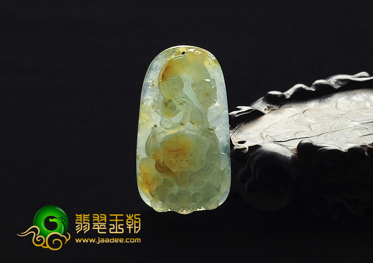 冰种黄翡缅甸翡翠A货望子成龙挂件