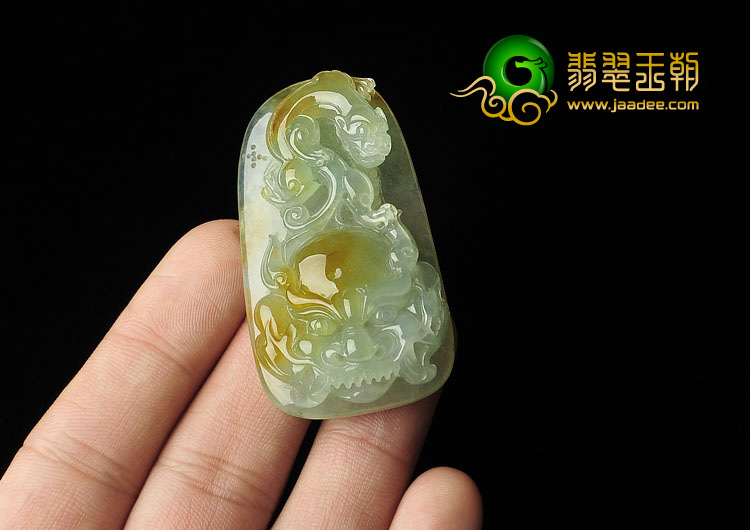 冰种黄翡缅甸翡翠A货望子成龙挂件