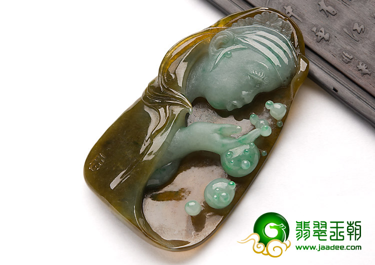 冰种三彩缅甸翡翠A货幻想挂件