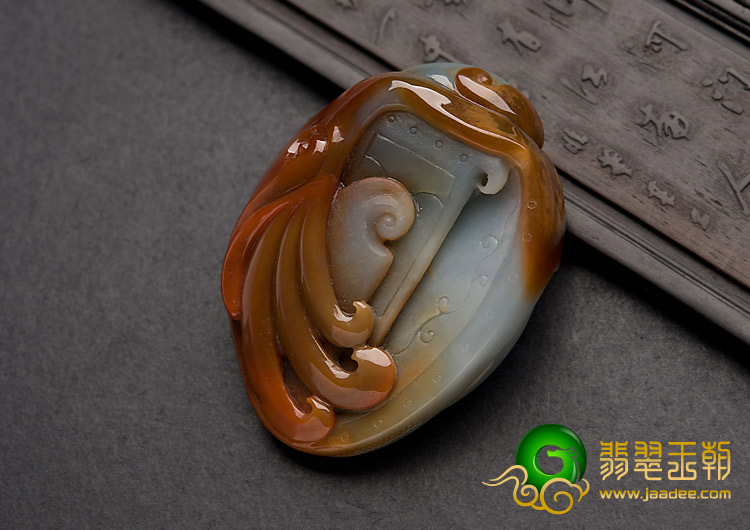 糯冰种褐红翡缅甸翡翠A货铸剑第一人挂件