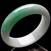 糯冰种翠色缅甸翡翠A货手镯（59.5mm）