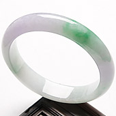 糯冰种春带彩缅甸翡翠A货手镯（57.6mm）