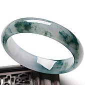 冰种飘花缅甸翡翠A货手镯（53.8mm）