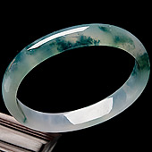 冰种飘花缅甸翡翠A货贵妃镯（55.3-48.9mm）