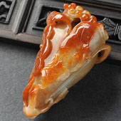 糯冰种红黄翡缅甸翡翠A货玉兰花挂件