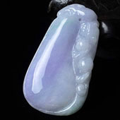 糯冰种春带彩缅甸翡翠A货福瓜挂件