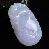 糯冰种紫罗兰缅甸翡翠A货貔貅福瓜挂件