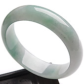 糯冰种略飘翠缅甸翡翠A货手镯（59.1mm）
