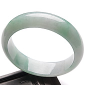 糯冰种略飘翠缅甸翡翠A货手镯（55.4mm）