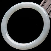 糯冰种晴水缅甸翡翠A货圆条手镯（56.3mm）