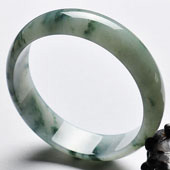 糯冰种飘花缅甸翡翠A货手镯（62mm）