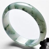 糯冰种飘花缅甸翡翠A货手镯（62.1mm）