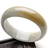糯冰种黄翡缅甸翡翠A货手镯（58.4mm）
