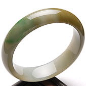 糯冰种黄加绿缅甸翡翠A货手镯（56.2mm）