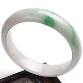 糯冰种飘翠缅甸翡翠A货手镯（58.5mm）