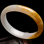糯冰种红黄翡缅甸翡翠A货贵妃镯（55-46.2mm）