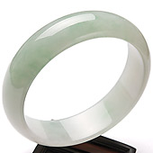 冰种略飘翠缅甸翡翠A货手镯（59mm）