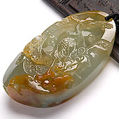冰种三彩缅甸翡翠A货一路连科挂件