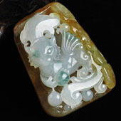 糯冰种三彩缅甸翡翠A货龙行如意挂件