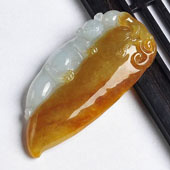 糯冰种褐黄翡缅甸翡翠A货福瓜挂件