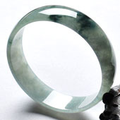 糯冰种飘花缅甸翡翠A货手镯（52.9mm）